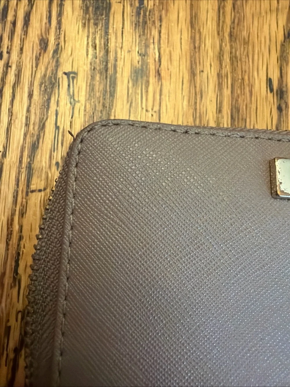 Kate Spade Medium Zip-around Wallet Plum Textured